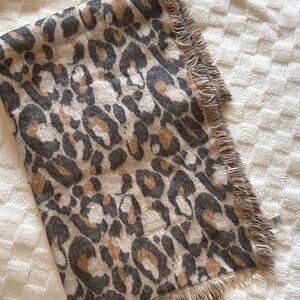 H&M Leopard Print Brushed-Finish Scarf